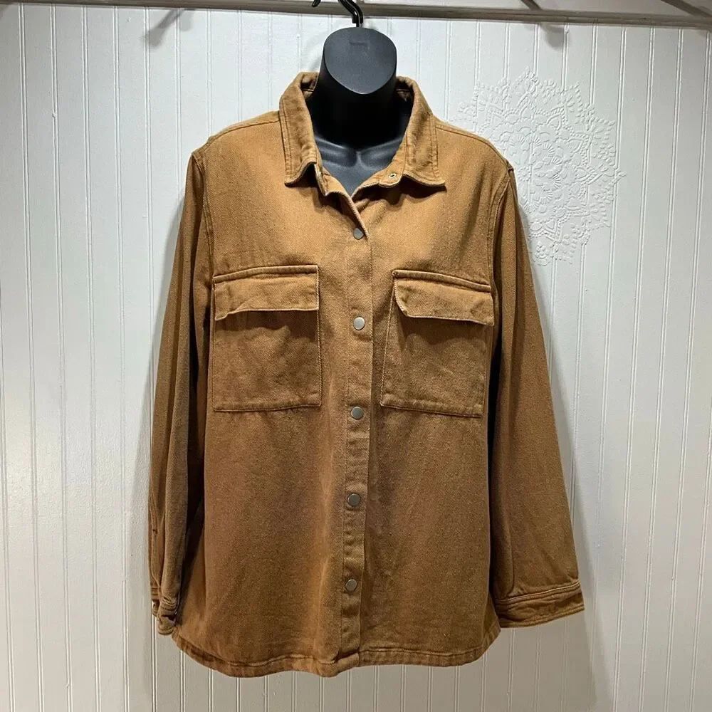 LUVAMIA Tan Denim Jacket